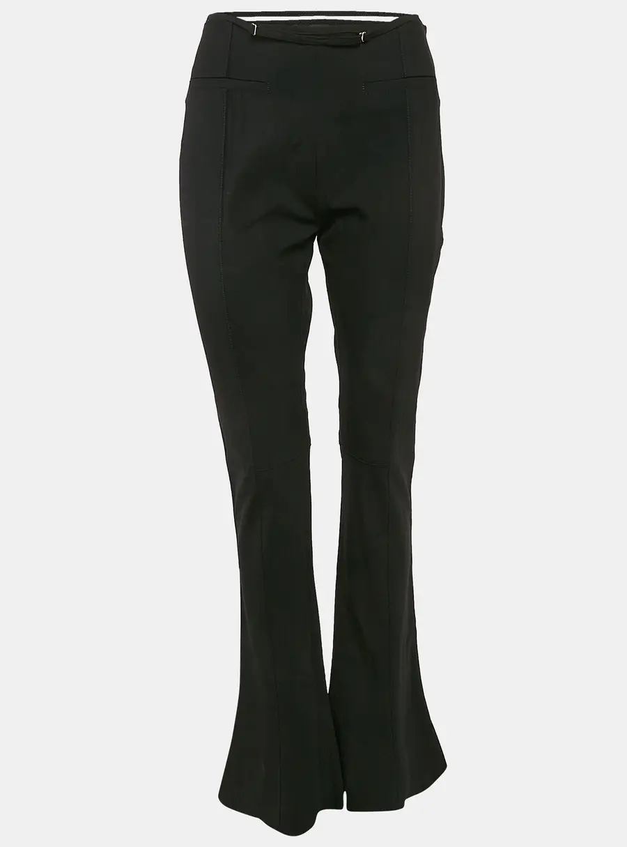 Jacquemus Black Wool Waistband Detail Wide Leg Le Splash Trousers L