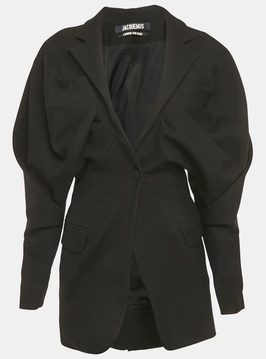 Jacquemus Black Wool L'amour d&uacute;n gitan Pleated Coat L