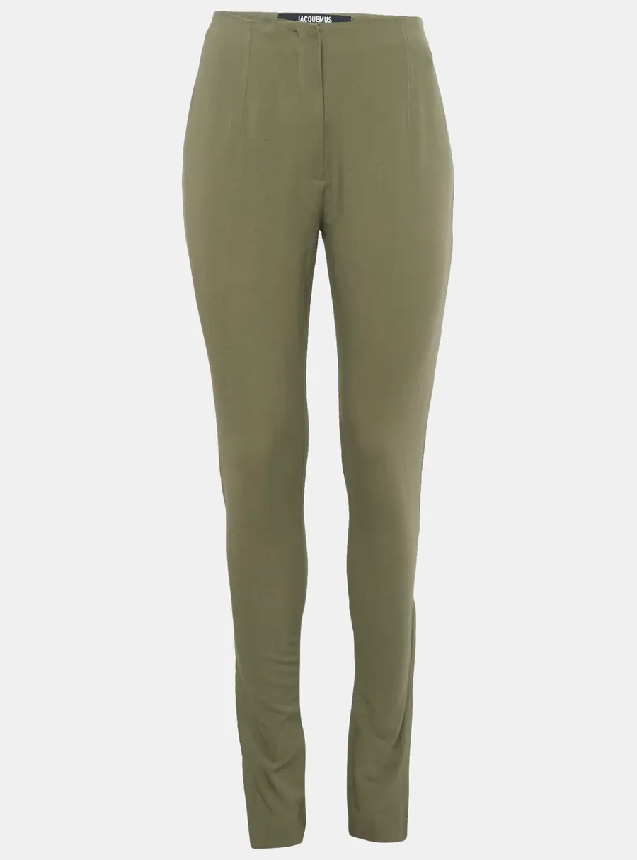 Jacquemus Green Linen Blend Skinny Trousers M