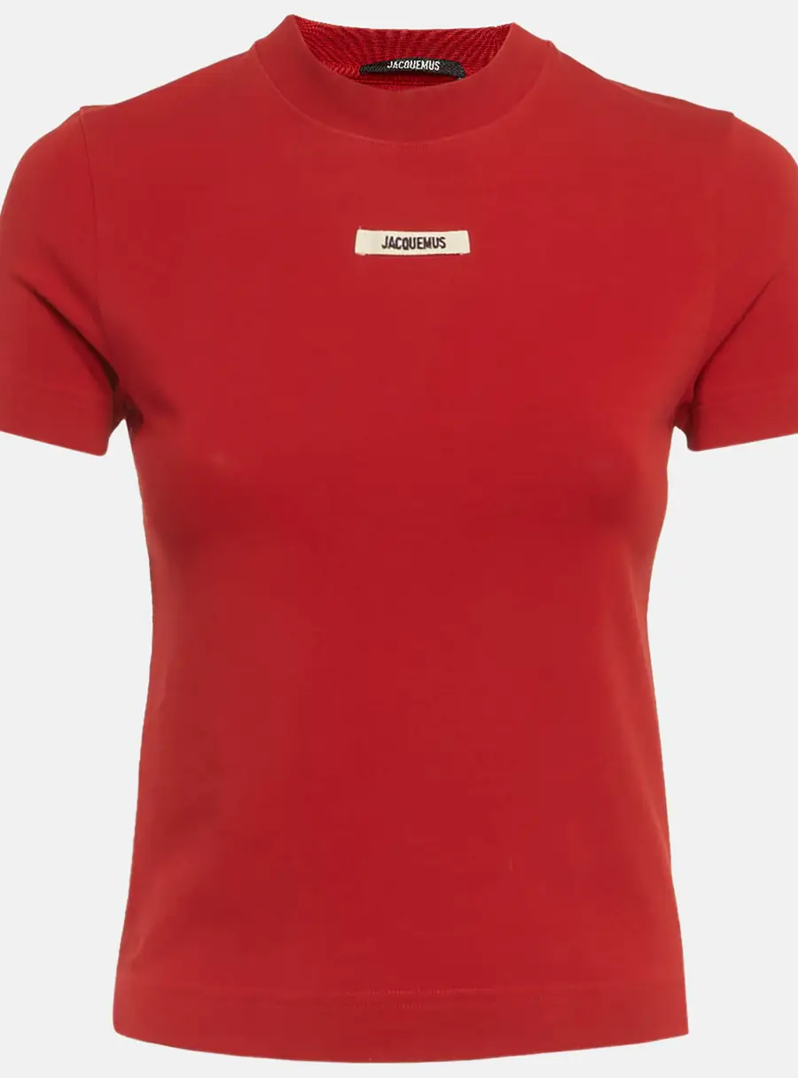 Jacquemus Red Logo Applique Jersey T-Shirt XS