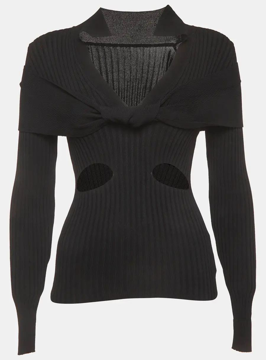 Jacquemus Black Rib Knit La Maille Asco Top S