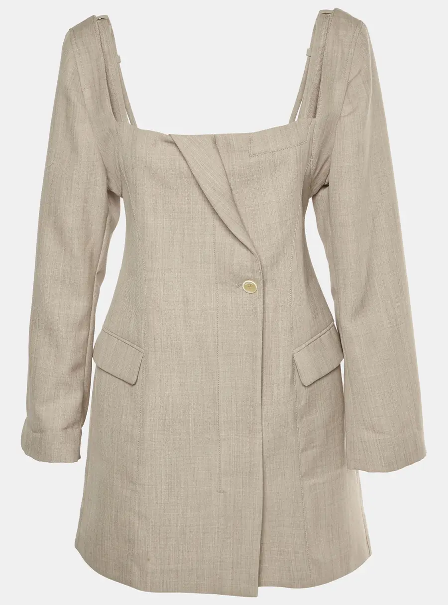 Jacquemus Beige Wool Mini Dress M