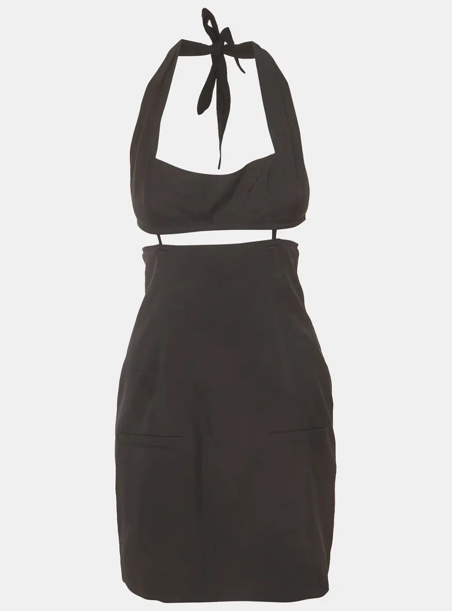 Jacquemus Black Wool La robe Limao Backless Dress M
