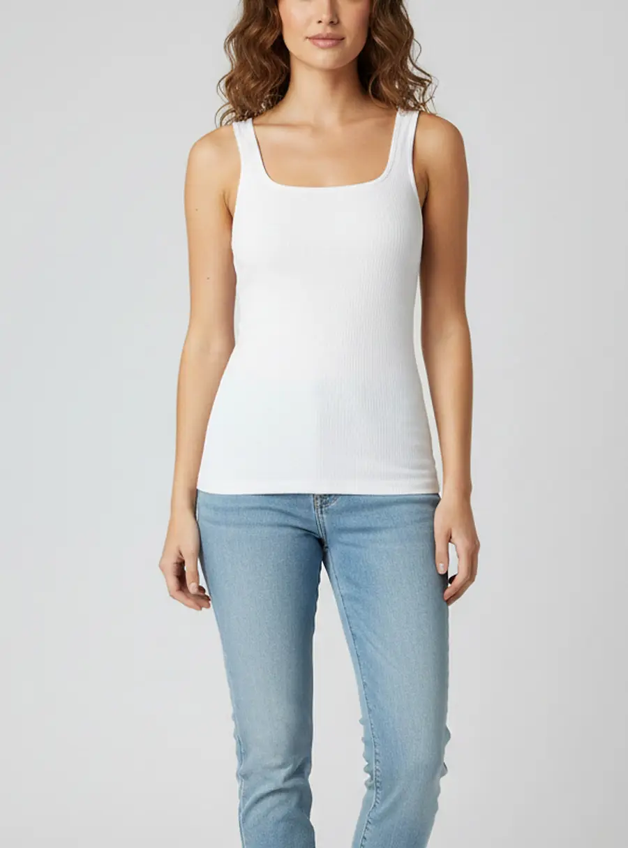 Jacquemus White Rib Knit Caraco Tank Top L