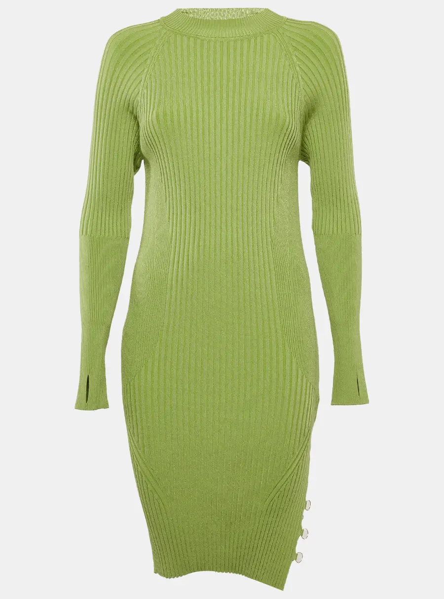 Jacquemus Green Rib Knit La Robe Pigolo Mini Dress L