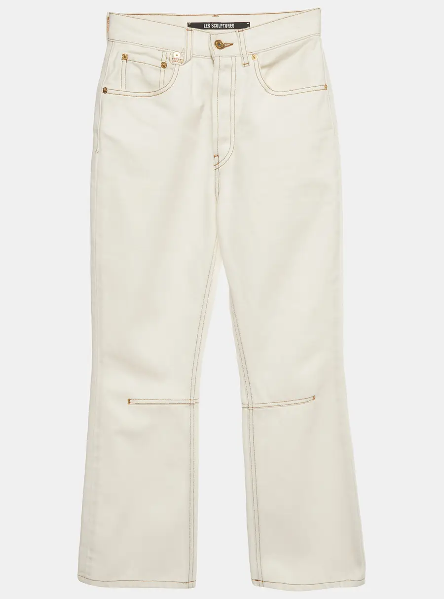 Jacquemus Les Sculptures White Denim Straight Leg Jeans XS/Waist 24"