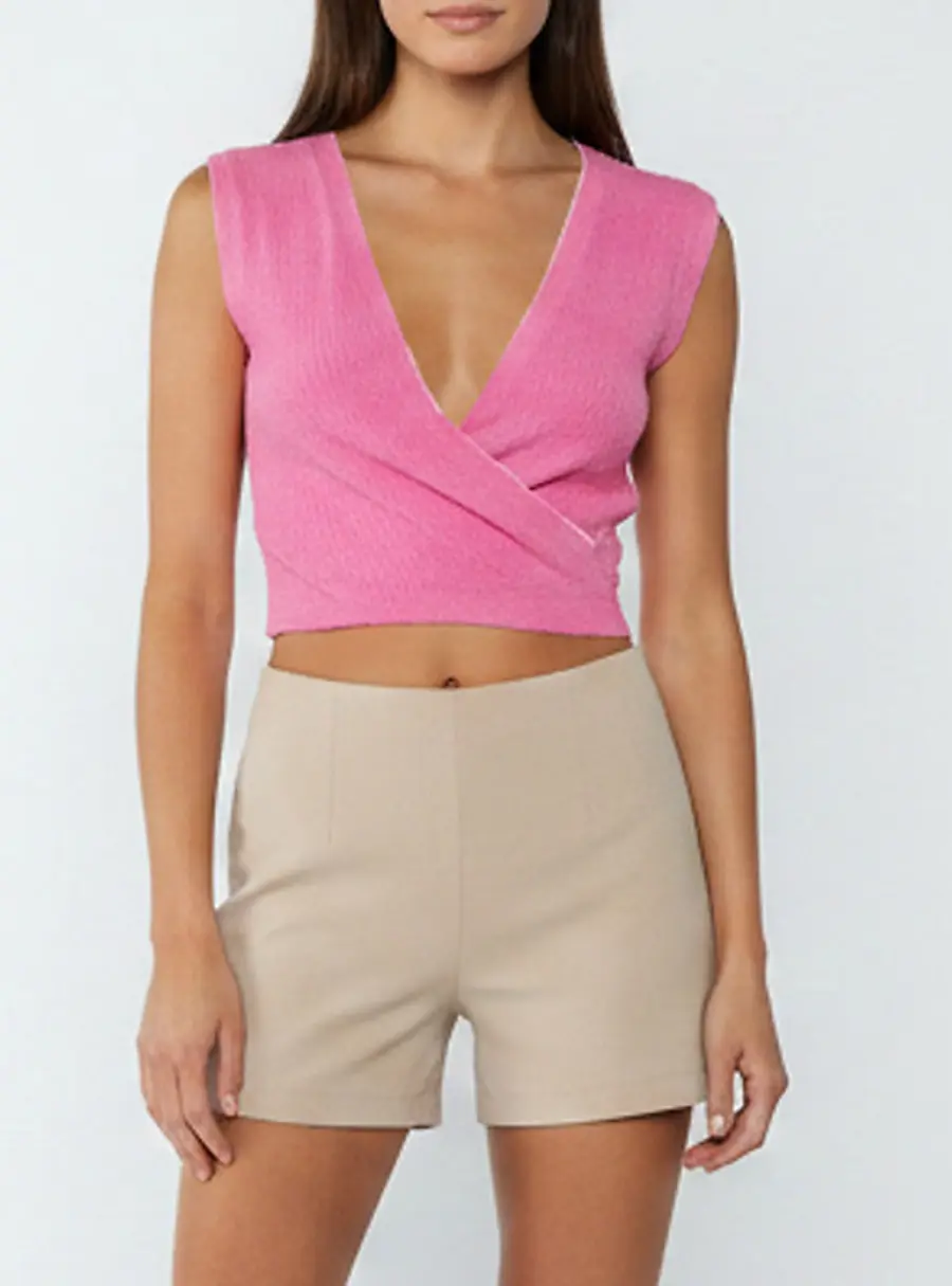 Jacquemus Pink Cotton Blend Terry Le Haut Noué Vest S
