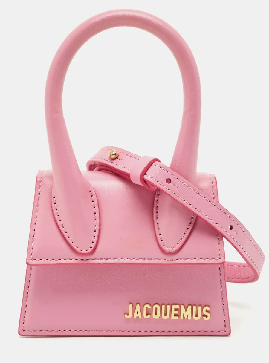 Jacquemus Pink Leather Mini Le Chiquito Top Handle Bag