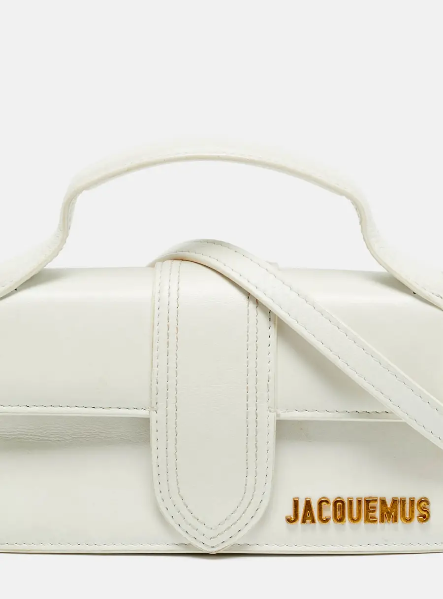 Jacquemus Le Bambino Mini White Leather Top Handle Bag