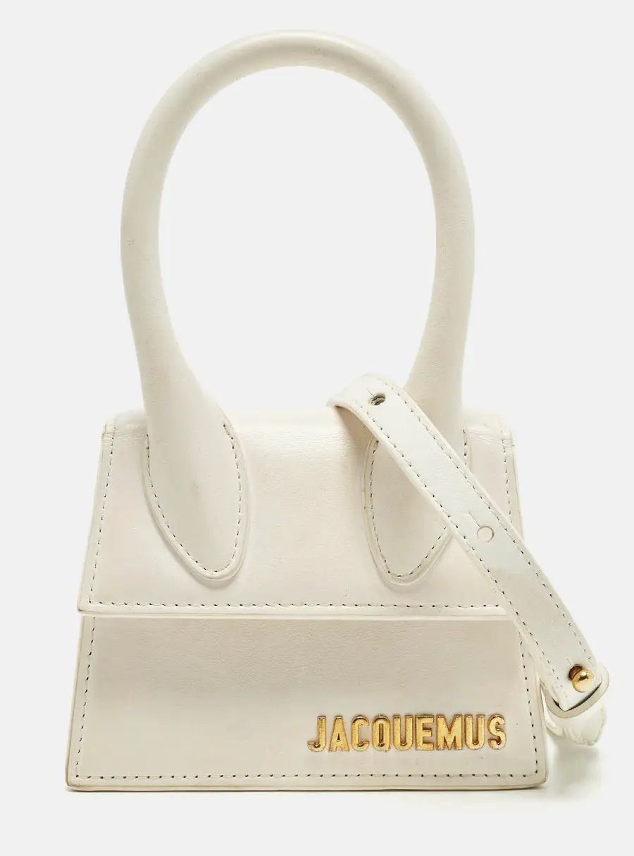 Jacquemus Le Chiquito Mini White Leather Top Handle Bag