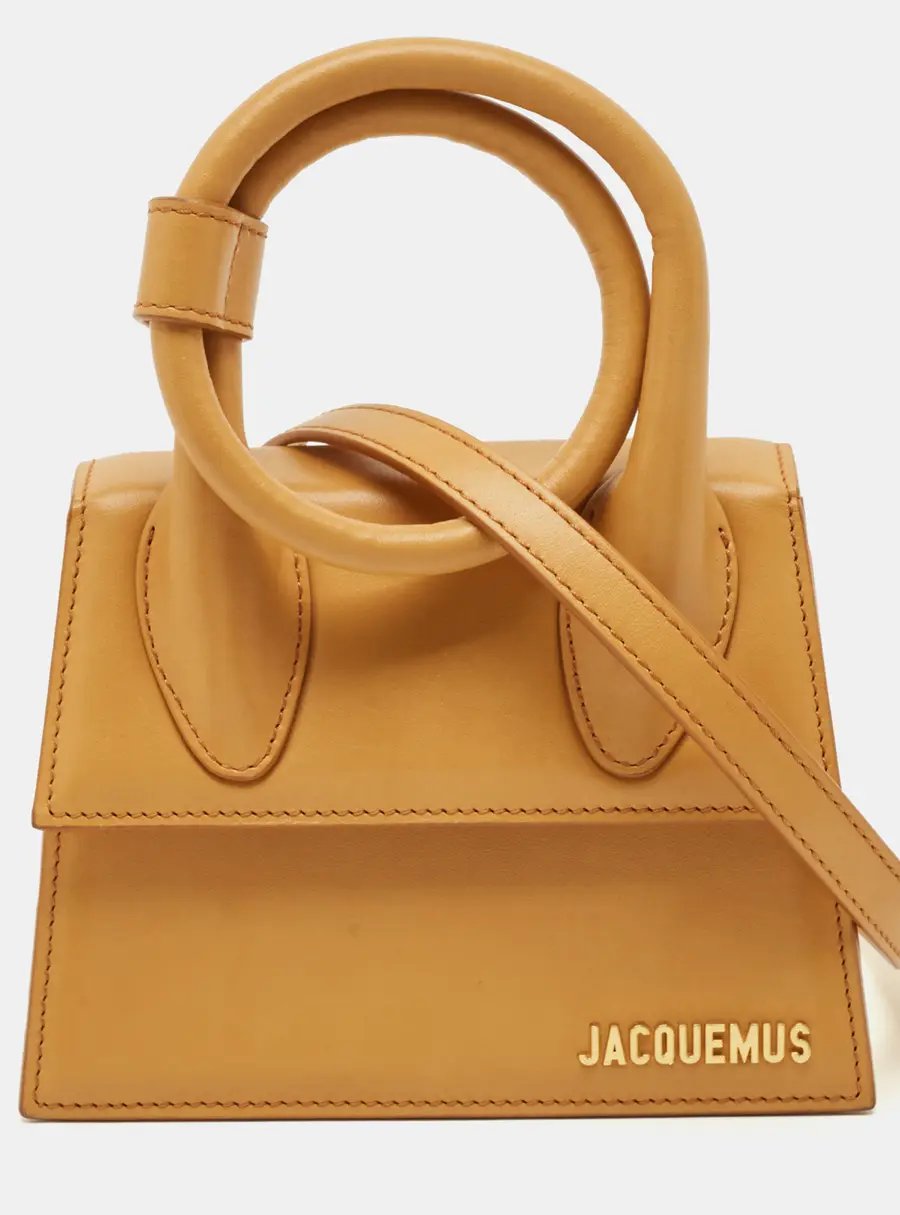 Jacquemus Le Chiquito Noeud Tan Leather Top Handle Bag
