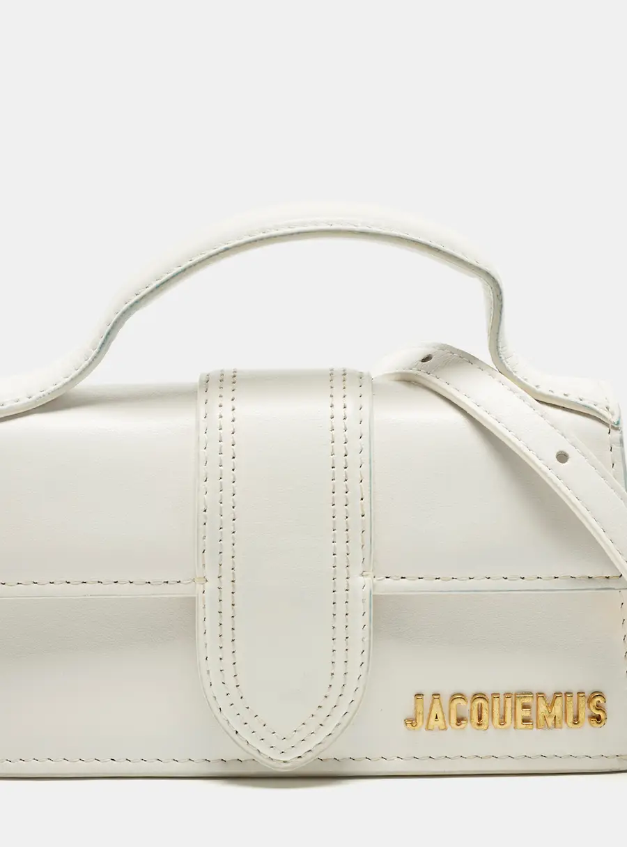 Jacquemus Le Bambino Mini White Leather Top Handle Bag
