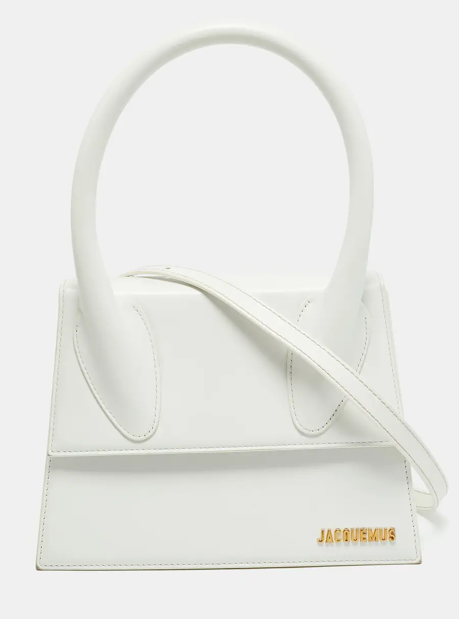Jacquemus Grand Le Chiquito White Leather Top Handle Bag