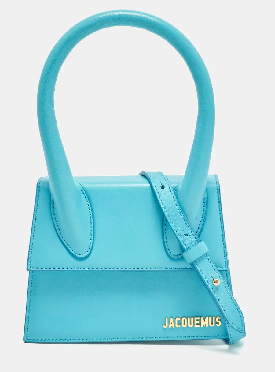 Jacquemus Le Chiquito Moyen Light Blue Leather Top Handle Bag