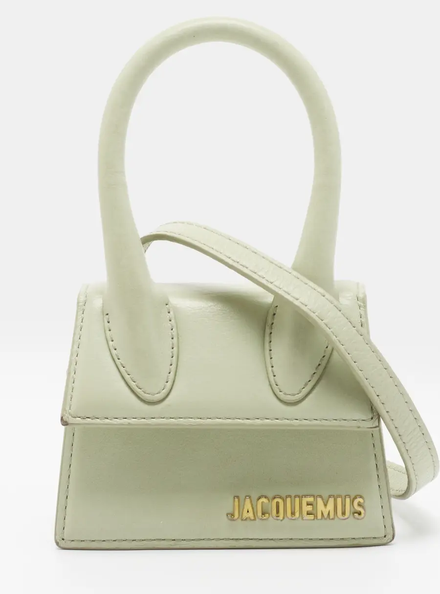 Jacquemus Le Chiquito Mini Light Green Leather Top Handle Bag