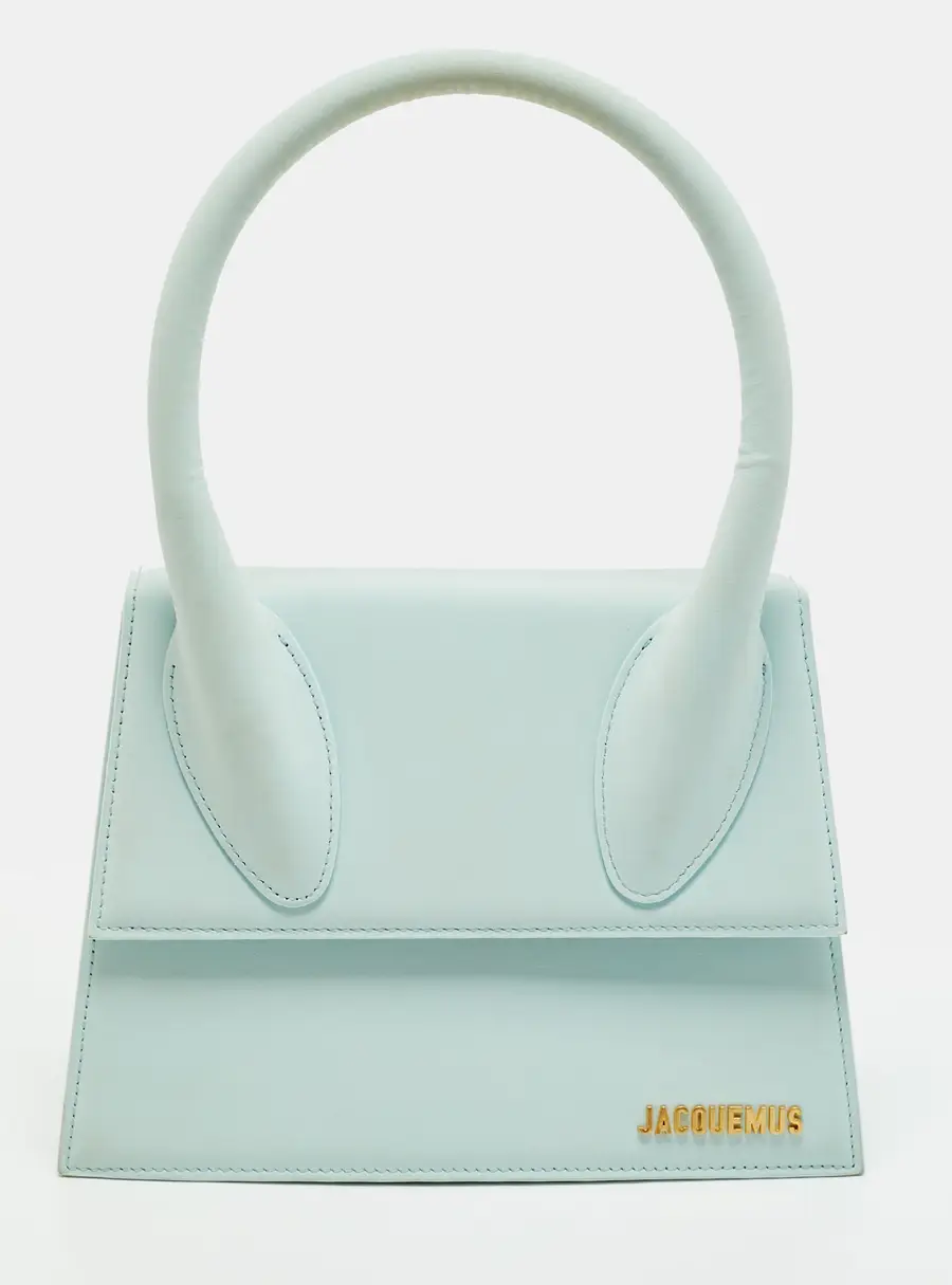 Jacquemus Grand Le Chiquito Light Blue Nubuck Leather Top Handle Bag