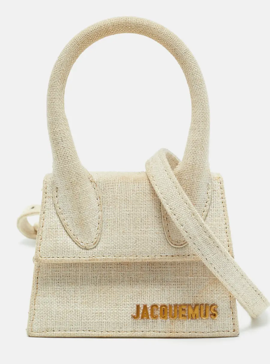 Jacquemus Le Chiquito Mini Beige Canvas Top Handle Bag