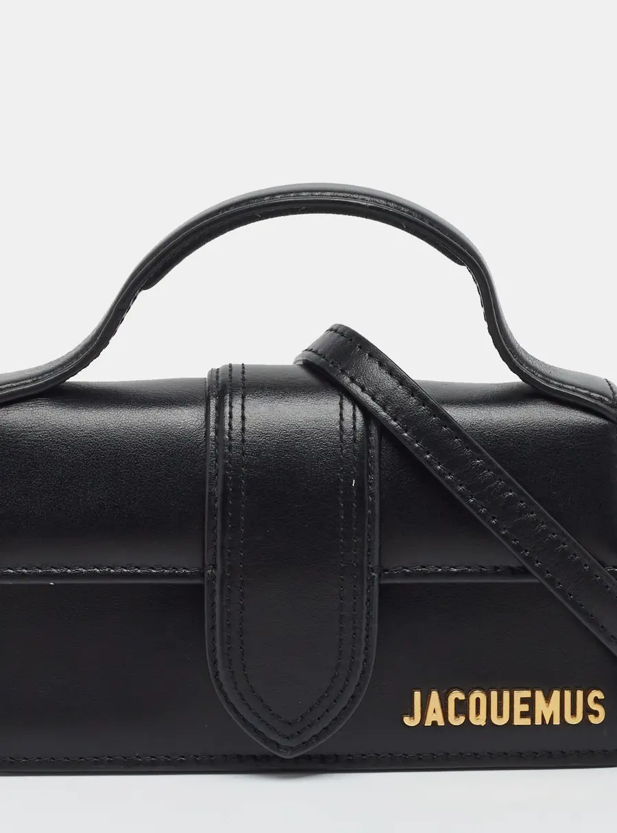 Jacquemus Le Bambino Mini Black Leather Top Handle Bag
