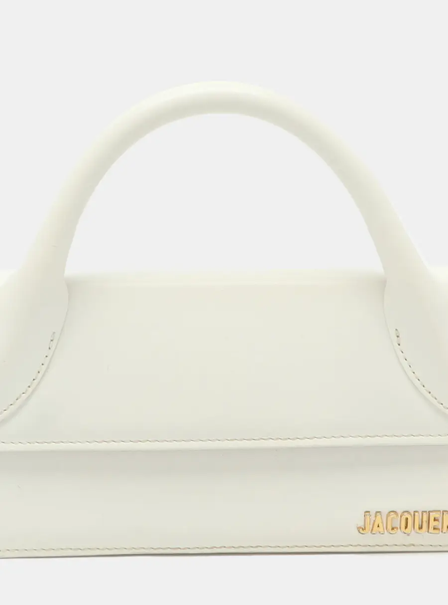 Jacquemus Le Chiquito Long White Leather Top Handle Bag