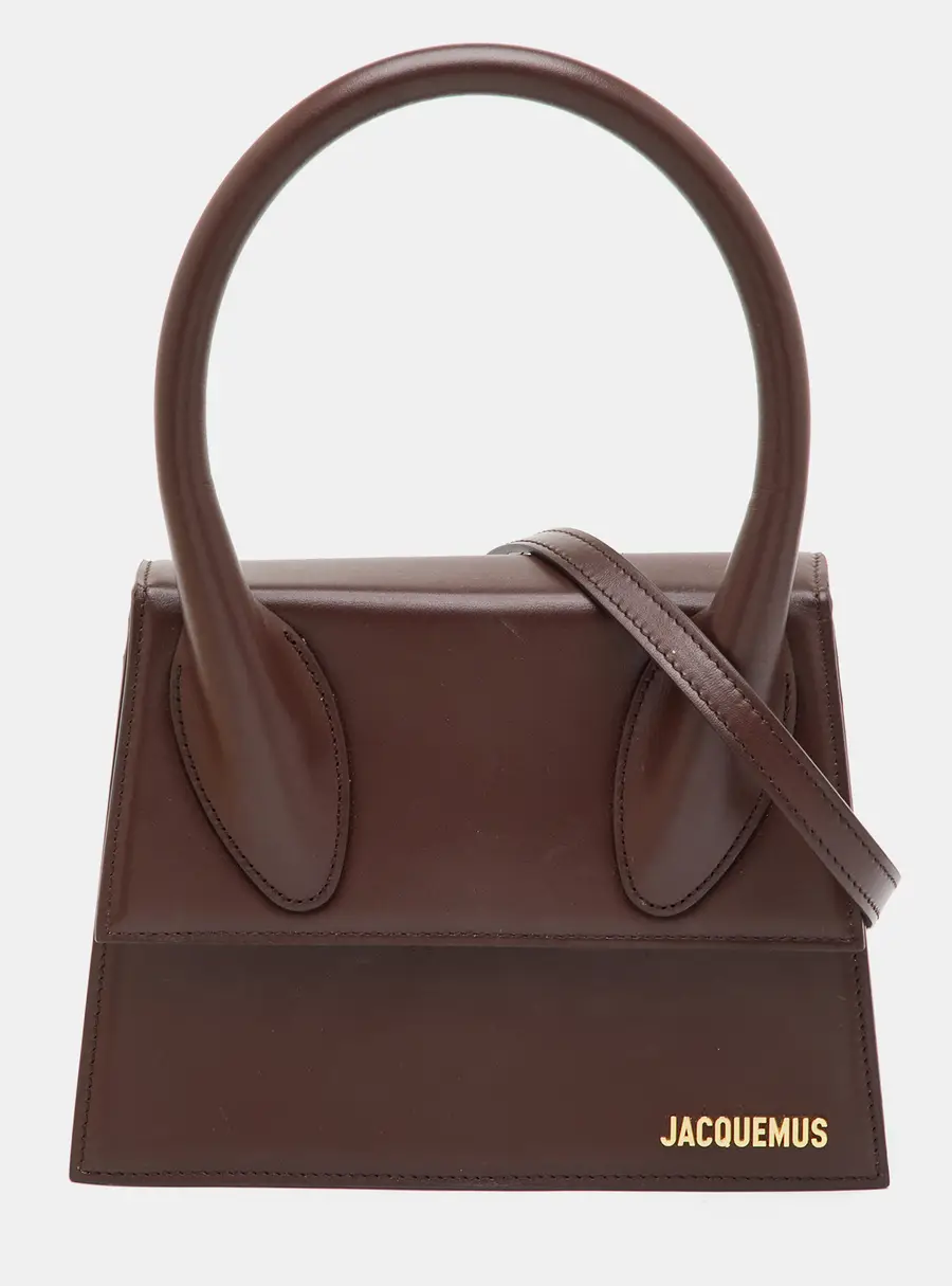 Jacquemus Le Chiquito Grand Dark Brown Leather Top Handle Bag