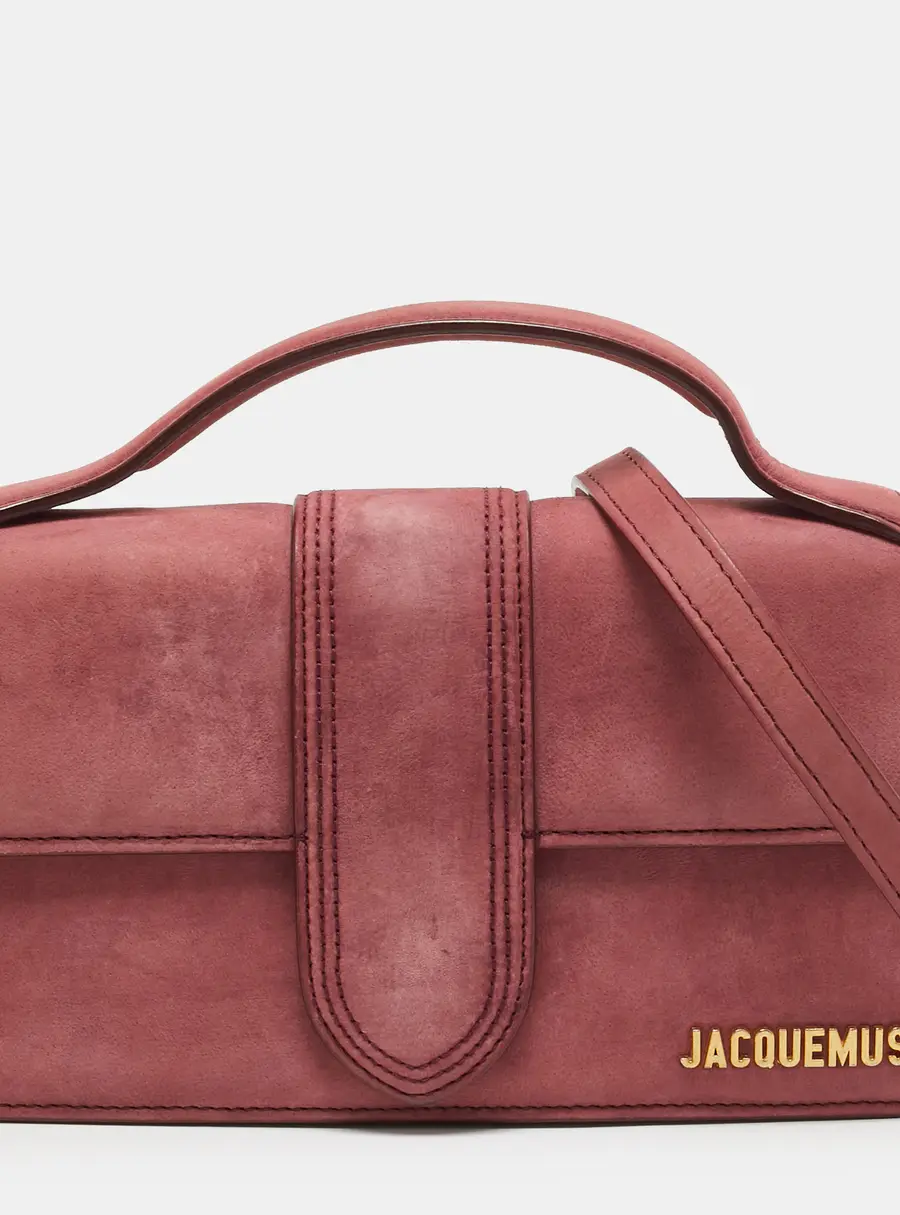 Jacquemus Bambino Le Grand Pink Nubuck Leather Top Handle Bag