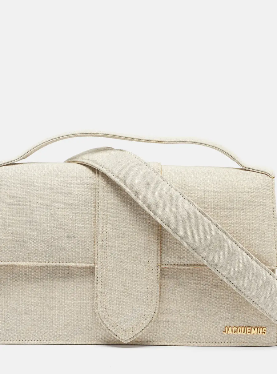Jacquemus Le Bambinou Natural Canvas Top Handle Bag