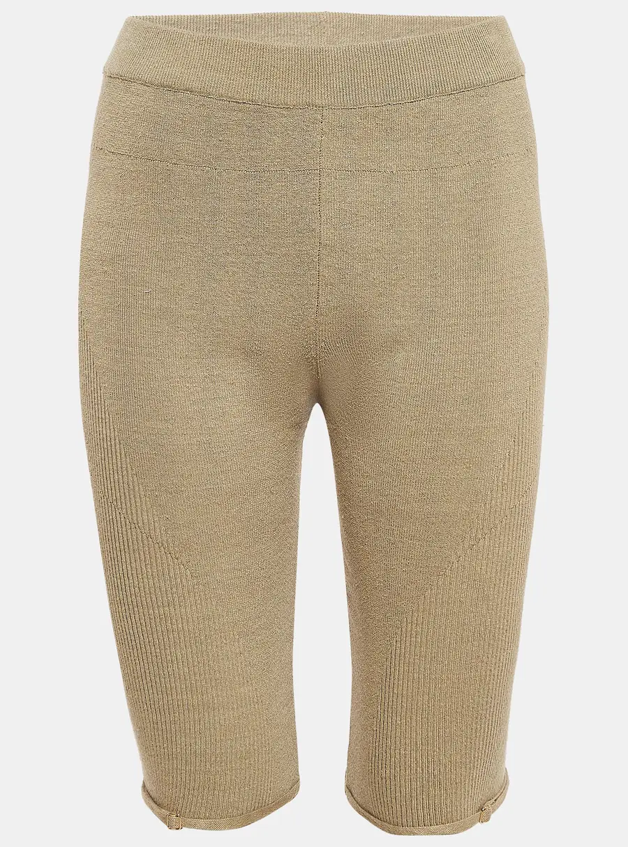 Jacquemus Khaki Green Linen Blend Knit Sierra Shorts L