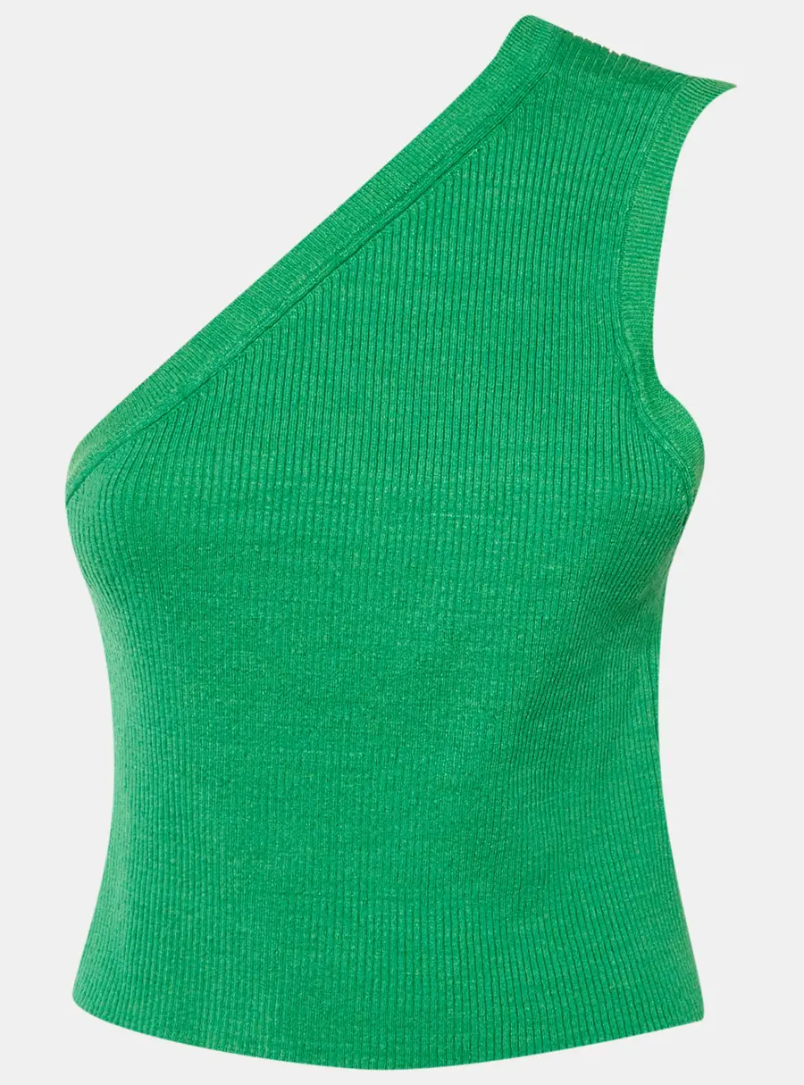 Jacquemus Green Linen Knit La Maille Ascu One SHoulder Top XL