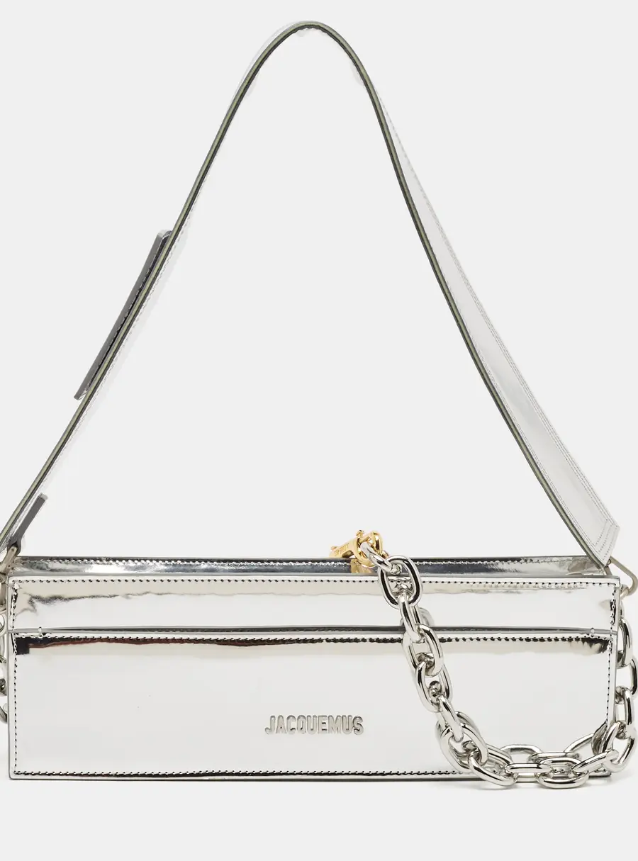Jacquemus Silver Patent Leather Le Sac Ciuciu Shoulder Bag