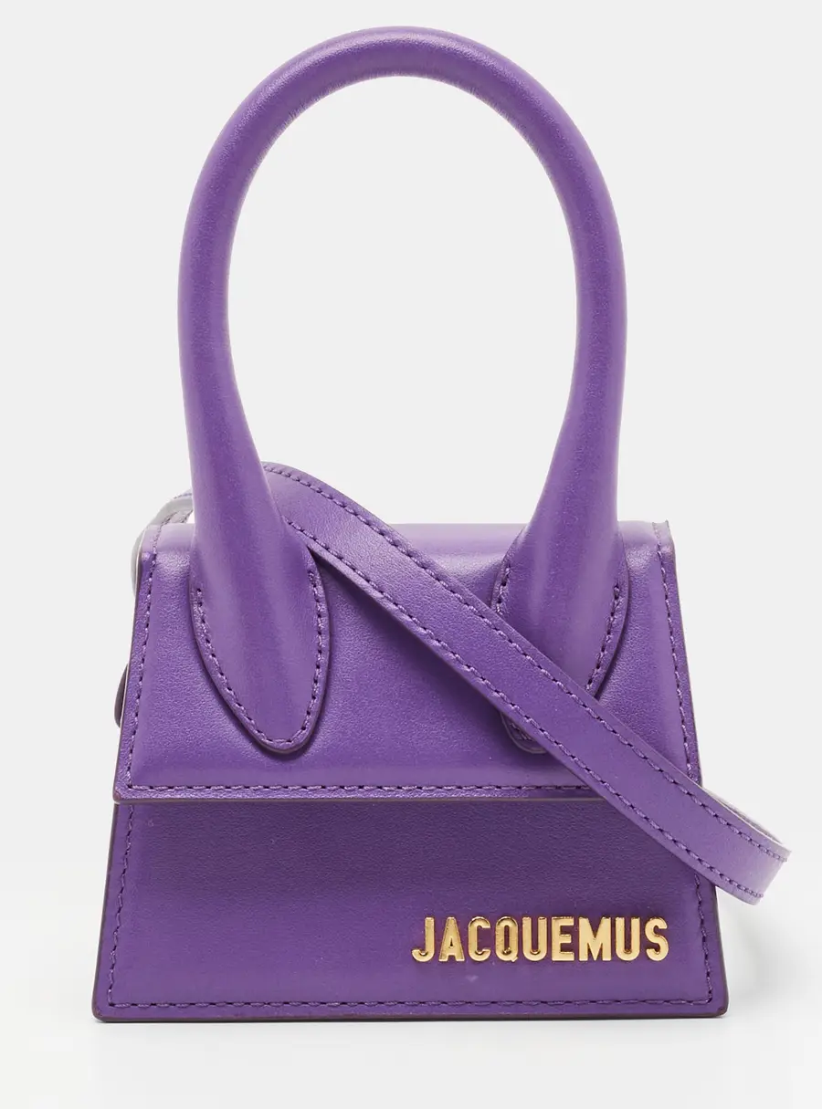 Jacquemus Le Chiquito Mini Purple Leather Top Handle Bag