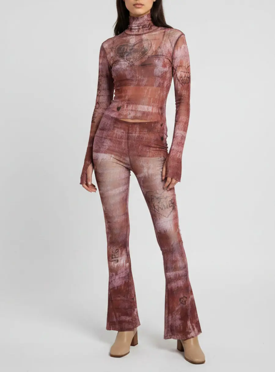 Jean Paul Gaultier X KNWLS Multicolor Printed Knit Pant Set S