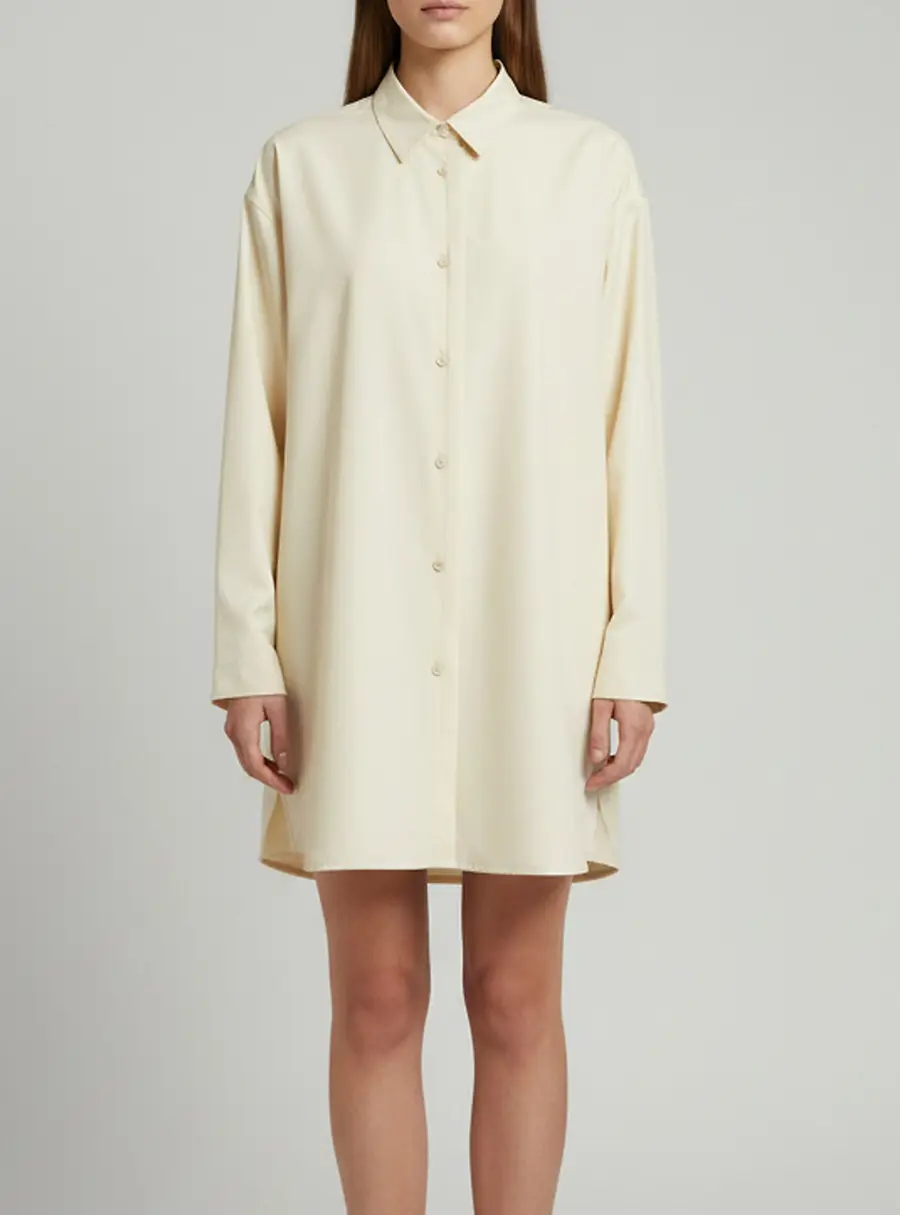 Jil Sander Beige Cotton Long Sleeve Oversized Shirt M
