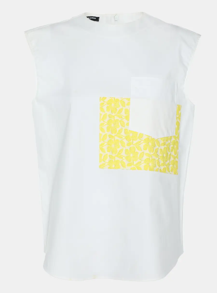 Jil Sander White Stretch Cotton Top S
