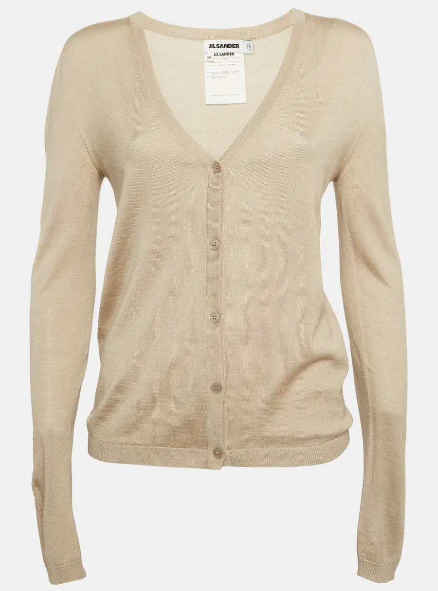 Jil Sander Beige Knitted Cardigan M
