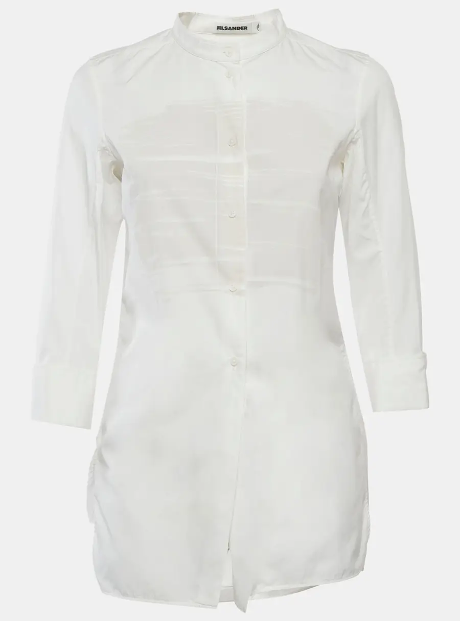 Jil Sander White Printed Cotton Shirt XS