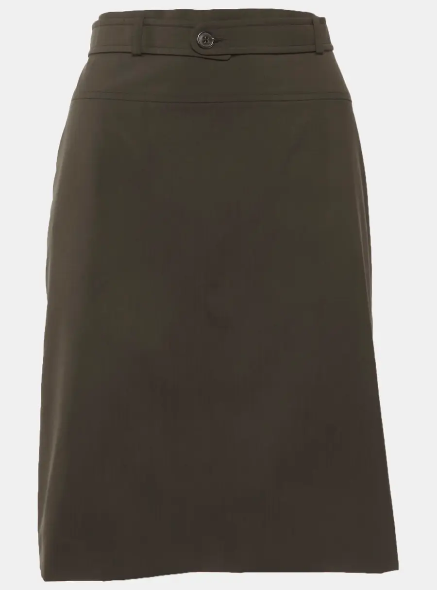 Jil Sander Green Wool Belted Pencil Skirt S