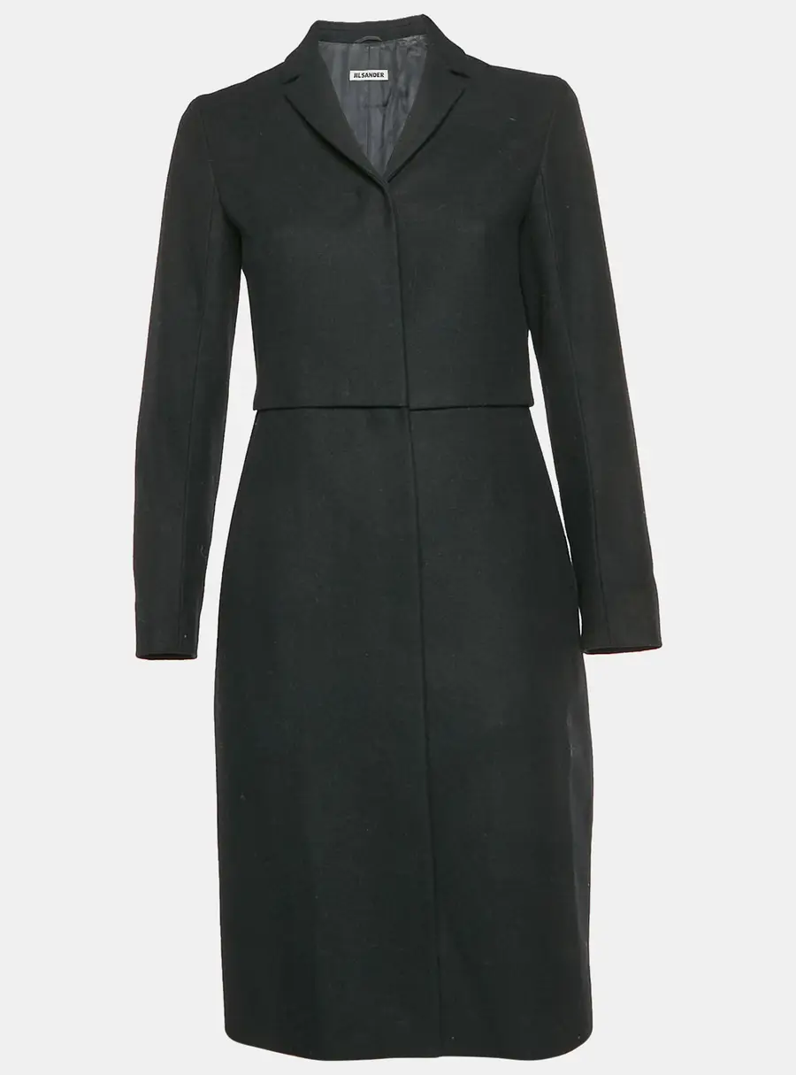 Jil Sander Black Wool Blend Peacoat S