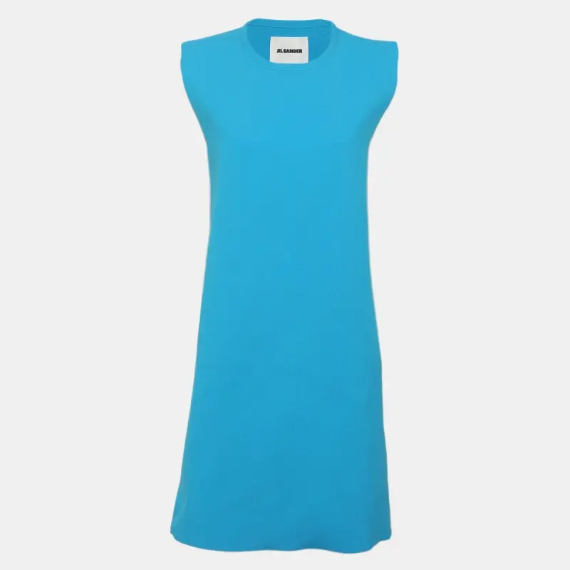 Jil Sander Blue Compact Knit Gilet Dress XS
