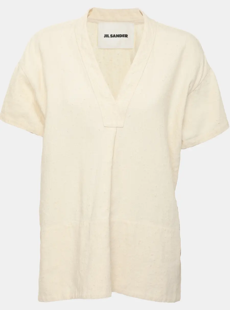 Jil Sander Light Beige Canvas Tunic Top S