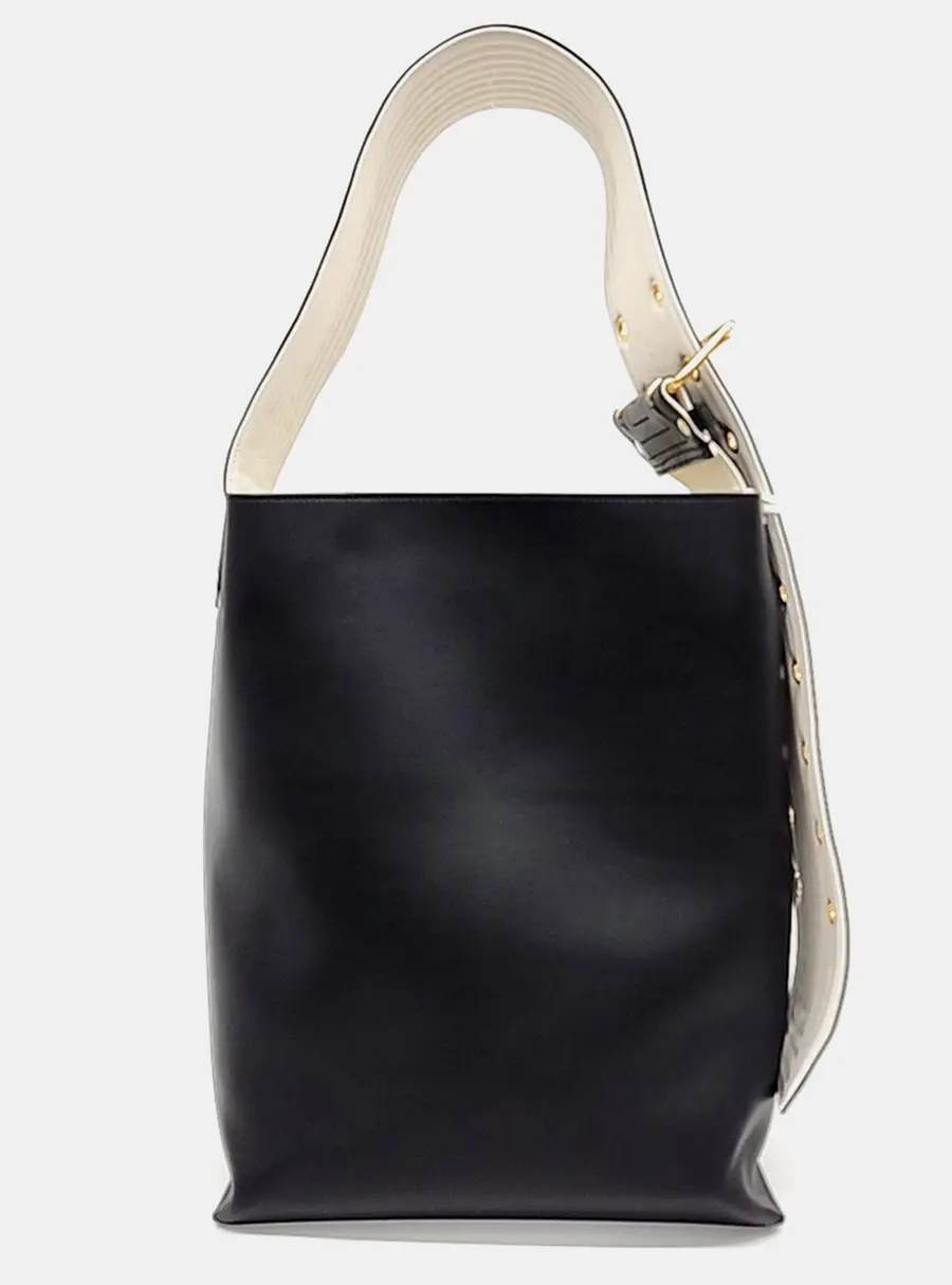 Jil Sander Black Leather bucket bag