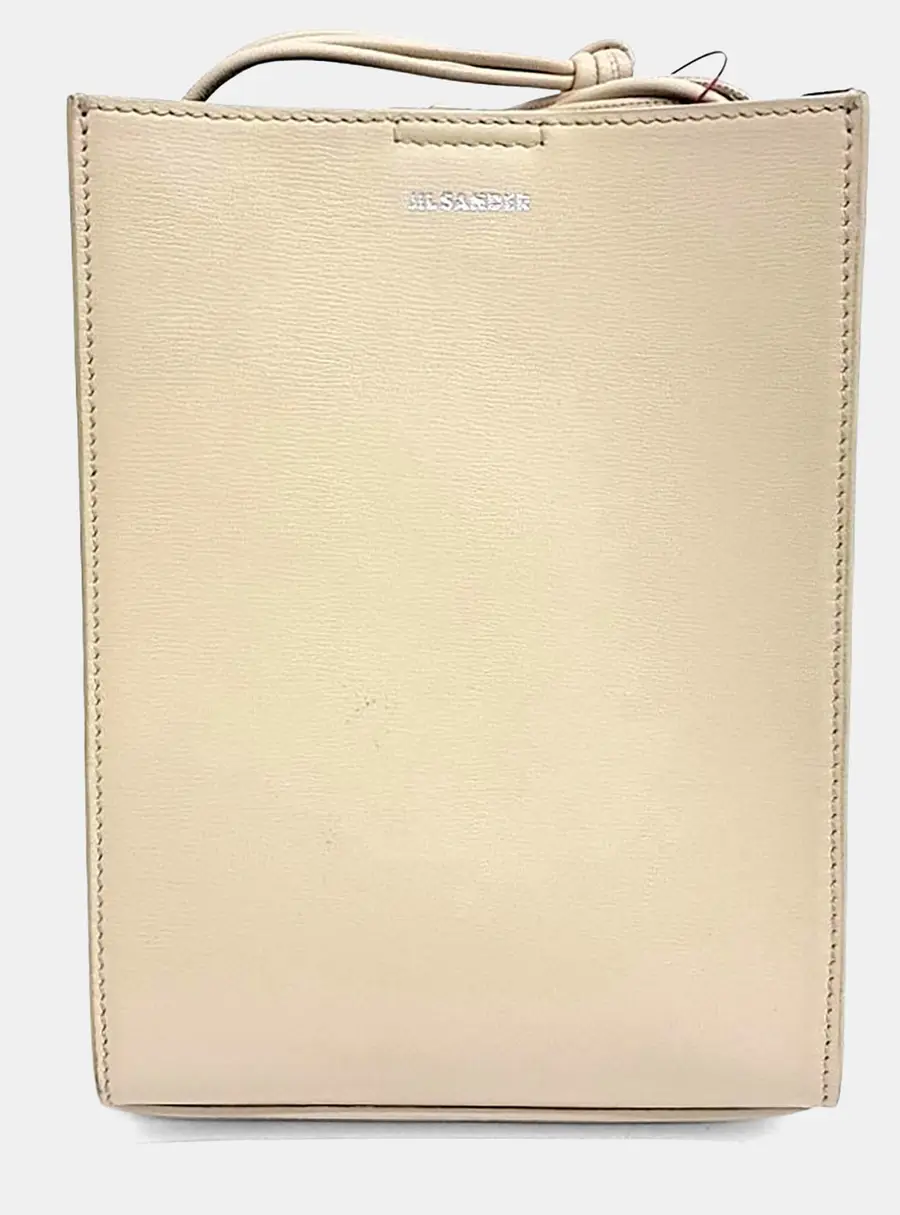 Jil Sander White Leather Tangle Bag Small