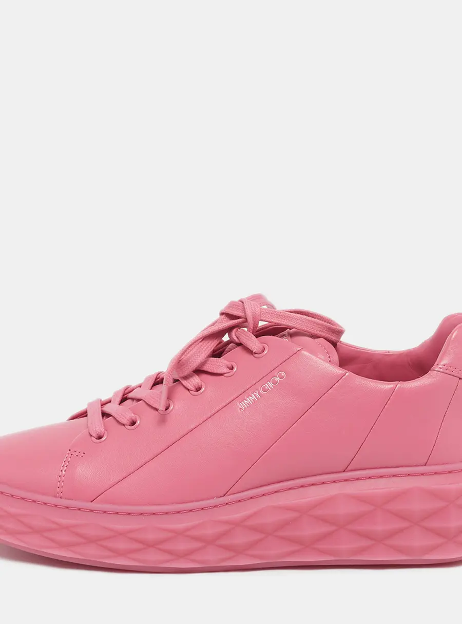 Jimmy Choo Diamond Light Maxi Size 42 Pink Leather Low Top Sneakers