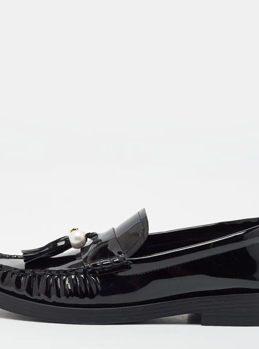 Jimmy Choo Addie Size 39.5 Black Patent Leather Loafers