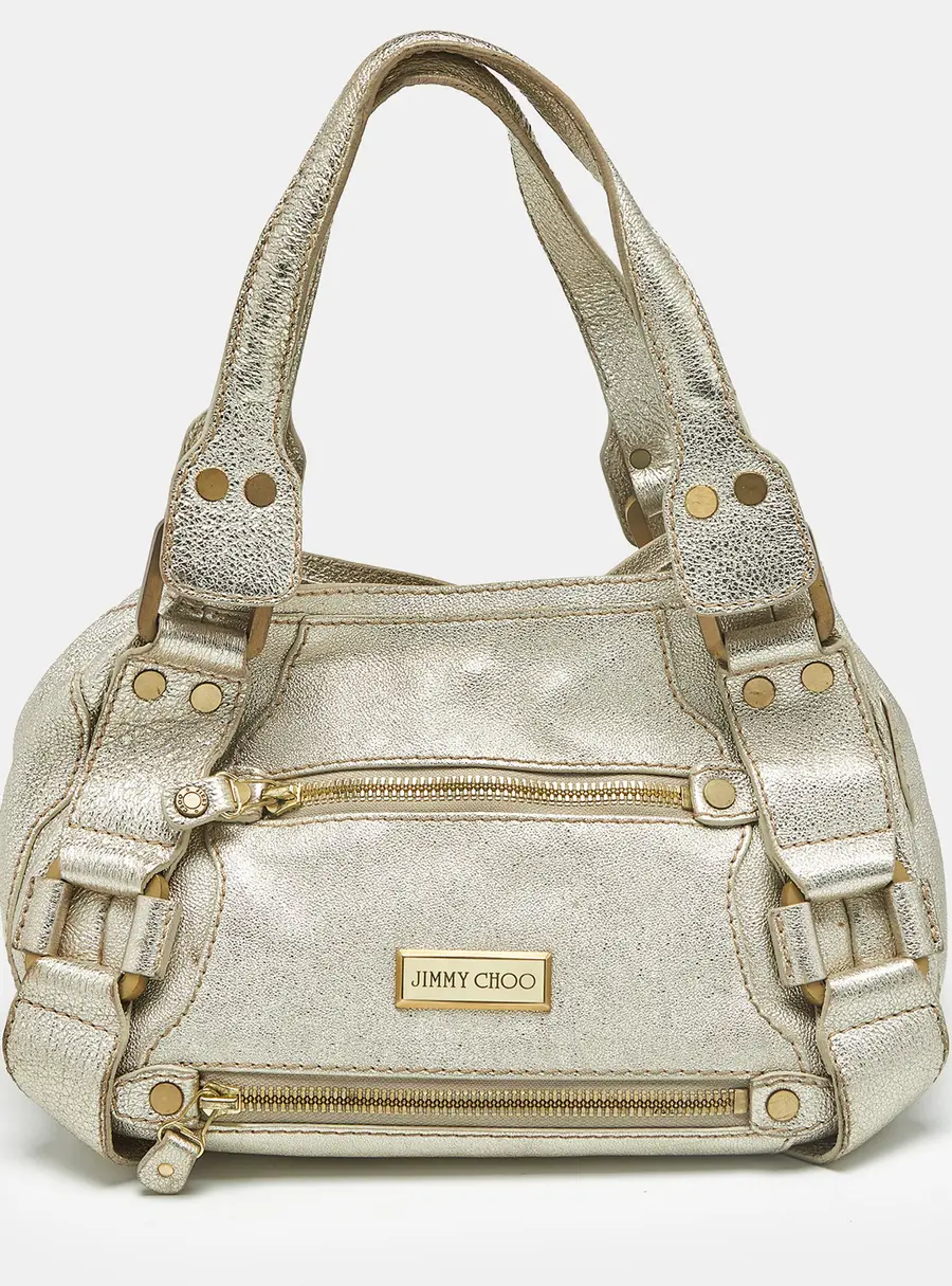 Jimmy Choo Mahala Gold Leather Bag