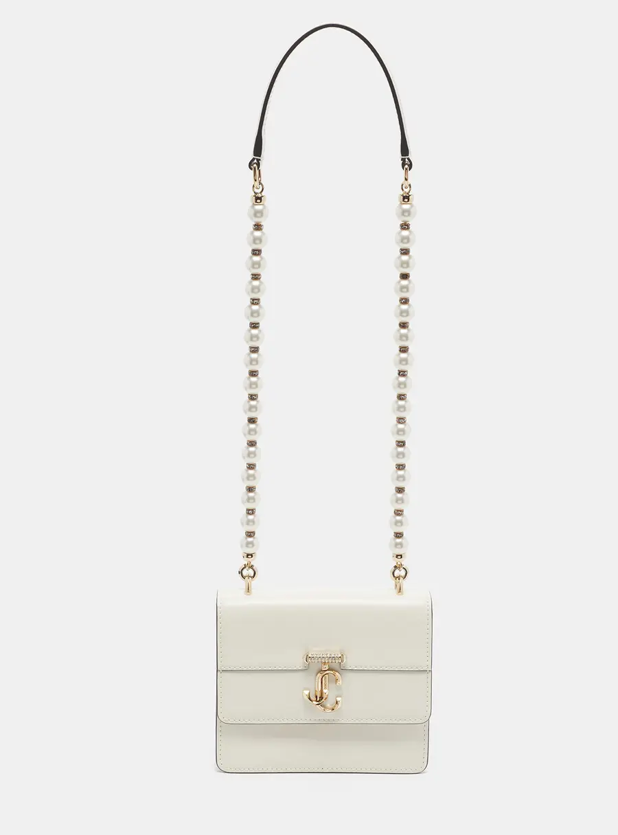 Jimmy Choo Avenue Quad XS Off White Leather Shoulder Bag