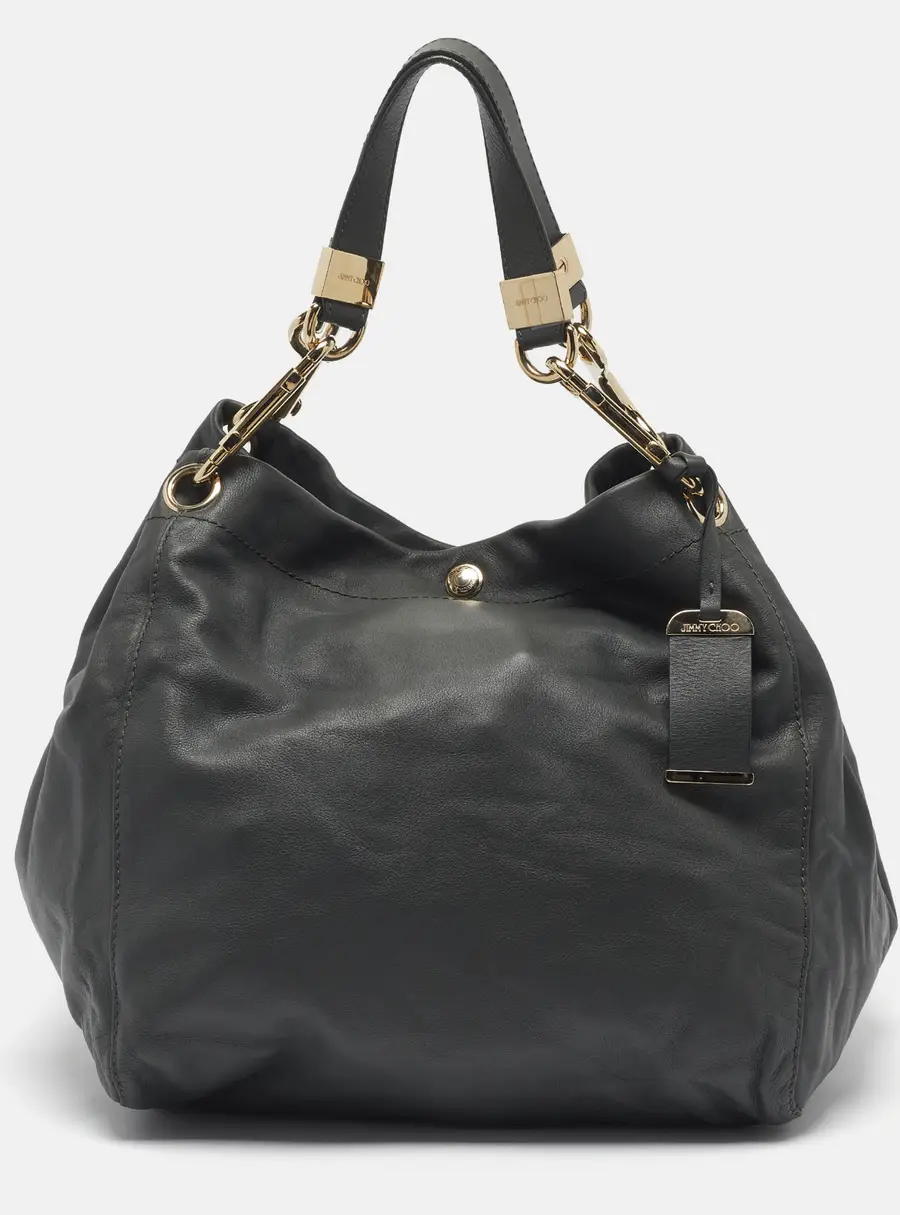 Jimmy Choo Lohla Jayne Sage Green Leather Tote