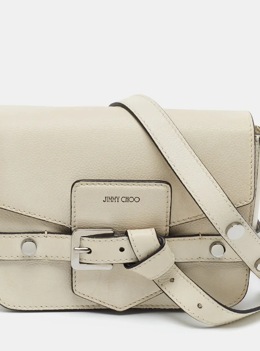 Jimmy Choo Lexie S White Leather Crossbody Bag