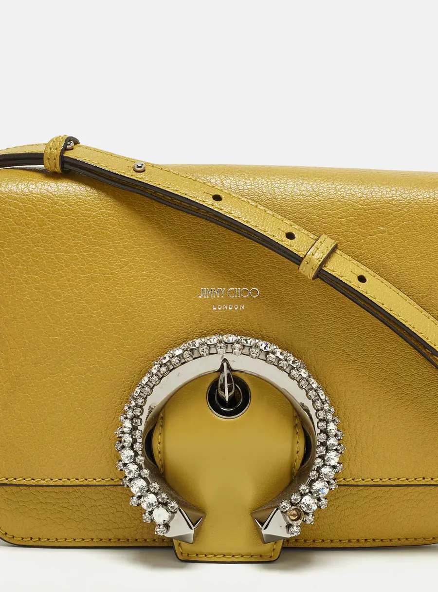 Jimmy Choo Madeline Mustard Leather Shoulder Bag