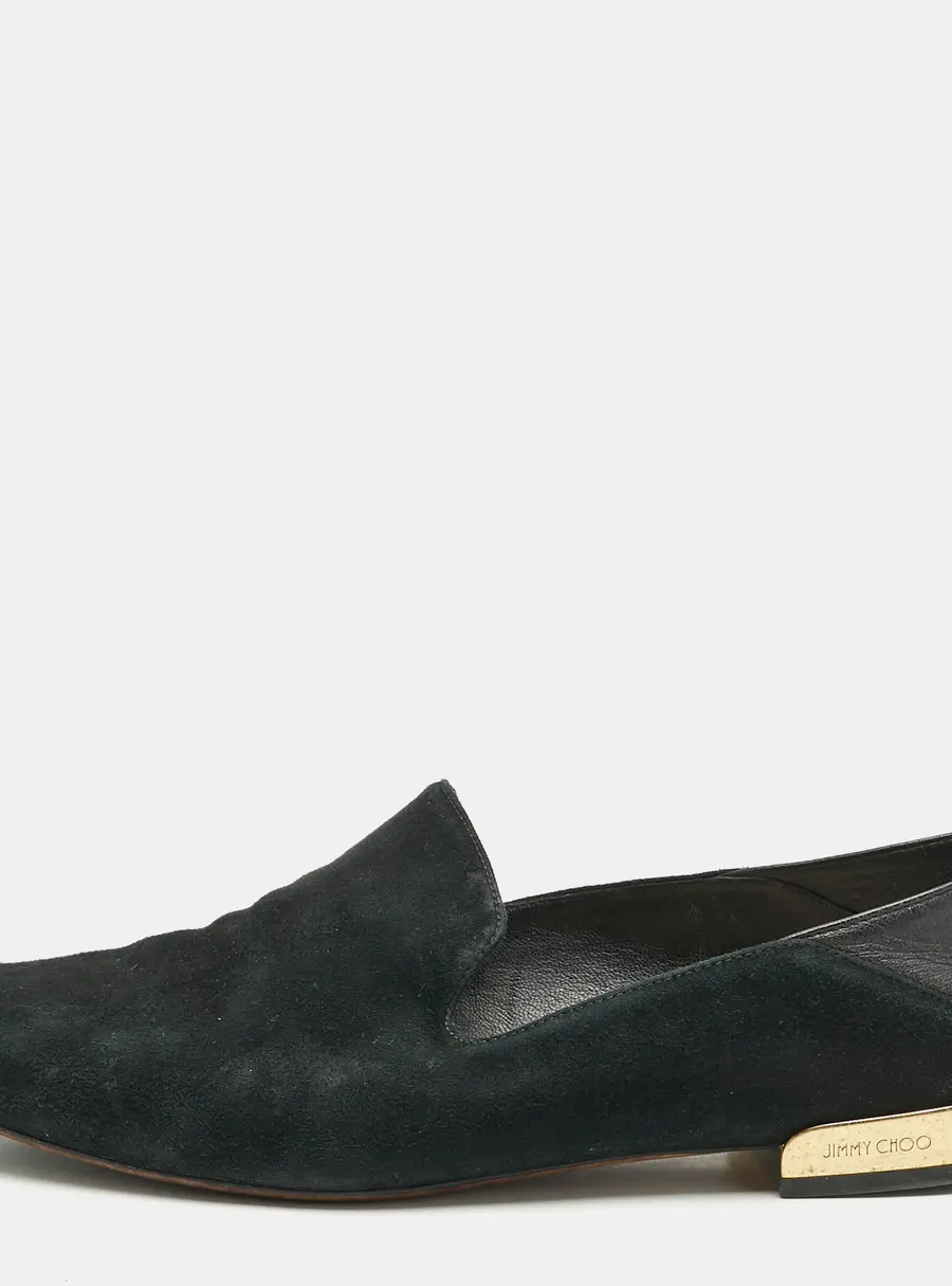 Jimmy Choo Black Suede Jaida Slip On Smoking Slippers Size 39