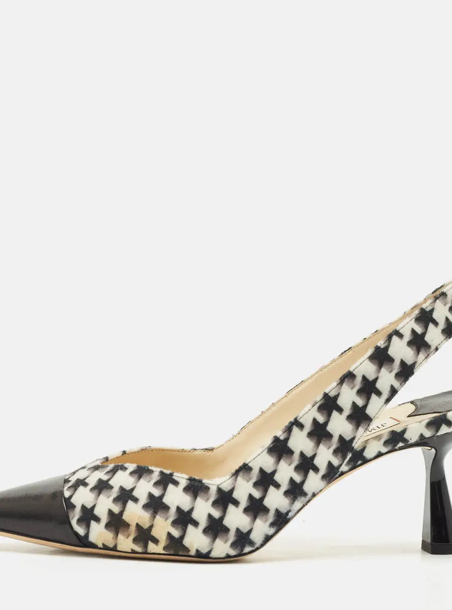 Jimmy Choo Multicolor Leather and Wool liya Slingback Pumps Size 41